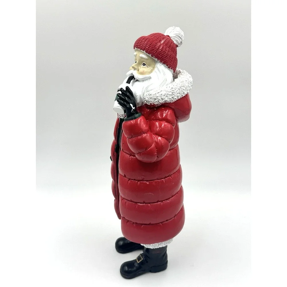 Christmas Santa Figurine 14 inch Red Puffer Coat Holiday Home Decor New